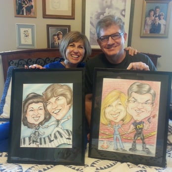Painted Monkey Studios - Custom "Then and Now" Studio Caricature pieces for an anniversary gift. - Face Painting Near Me Painted Monkey Studios - Custom "Then and Now" Studio Caricature pieces for an anniversary gift. - Face Painting Near Me