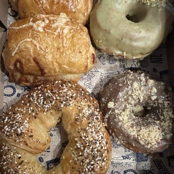 The Salty - ham & cheese croissant, pistachio donut, pumpkin pie donut, and the everything & cheese cragel (croissant bagel) - Donuts Near Me - Denver, Colorado The Salty - ham & cheese croissant, pistachio donut, pumpkin pie donut, and the everything & cheese cragel (croissant bagel) - Donuts Near Me - Denver, Colorado