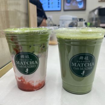 Matcha Cafe Maiko - 10) Strawberry Matcha Latte and green tea latte - Coffee & Tea Near Me - New York, New York