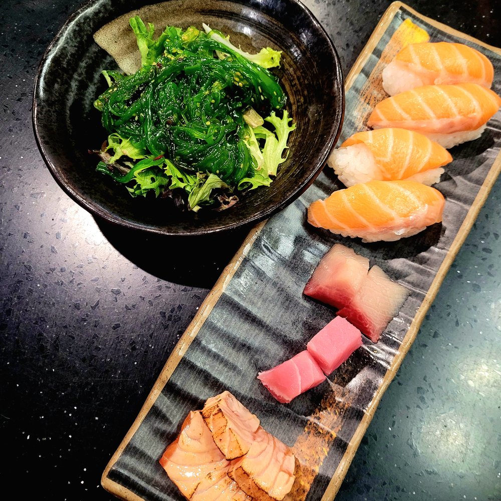 Sushi%AYCE/All You Can Eat - Seaweed Salad w/ Sashimi & Nigiri - Sushi Bars Near Me - Seattle, Washington Sushi%AYCE/All You Can Eat - Seaweed Salad w/ Sashimi & Nigiri - Sushi Bars Near Me - Seattle, Washington