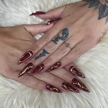 Todd Michaels Salon - Gel x with lifted chrome pattern done by Courtney - Hair Salons Near Me - Palm Desert, California Todd Michaels Salon - Gel x with lifted chrome pattern done by Courtney - Hair Salons Near Me - Palm Desert, California
