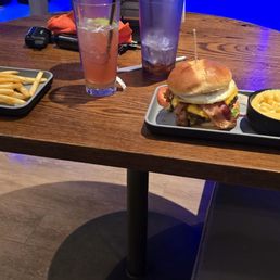 Double bacon cheeseburger for the win. Double bacon cheeseburger for the win.