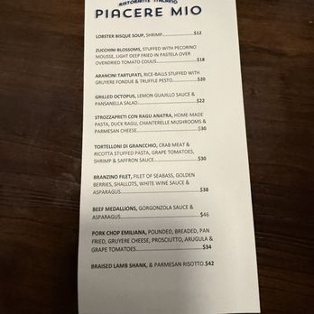 Piacere Mio - Special menu 1/26/26. - Italian Near Me - Forest Park, Illinois Piacere Mio - Special menu 1/26/26. - Italian Near Me - Forest Park, Illinois