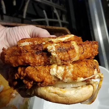 Martin’s Chicken & Waffles - Nashville hot deep fried cheeseburger - Waffles Near Me - Gallatin, Tennessee