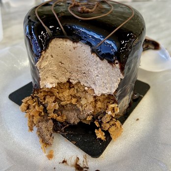 Le Paris Brest Cafe - Crumbled Chocolate Mirror Glaze cake - Patisserie/Cake Shop Near Me - Henderson, Nevada