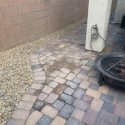 Blended into existing pavers on back patio.