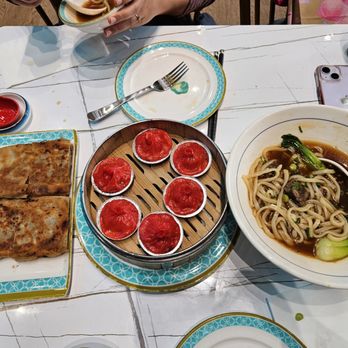 Dumpling Union - beef pie ($15), tom yum XLB ($11 for 6), beef noodle soup ($16) - Dim Sum Near Me - San Francisco, California