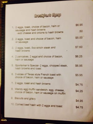 Menu photo 6 Wendy's Place Minong, WI