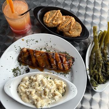 Ember & Oak Prime - Fried green tomatoes, Mac and cheese, broccolini - Bars Near Me - Southaven, Mississippi Ember & Oak Prime - Fried green tomatoes, Mac and cheese, broccolini - Bars Near Me - Southaven, Mississippi