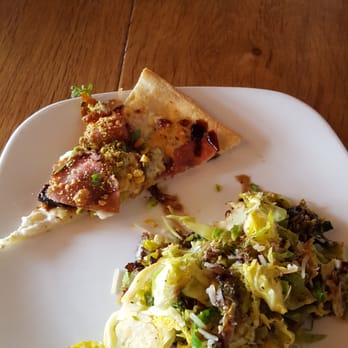 Corkfire Kitchen - These were the appetizers. We got the shaved Brussel sprouts and the black and blue flat bread. - New American Near Me - Temecula, California