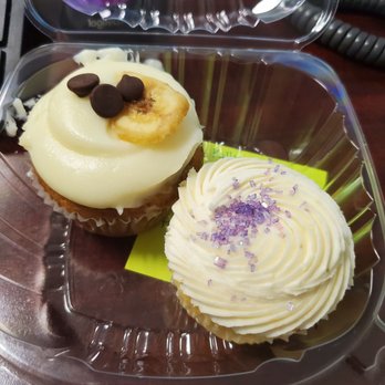 The Cakeroom - Banana (top) and lavender w/lemon icing (bottom) - Cupcakes Near Me - Washington, DC, District of Columbia