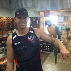 Louisiana Outdoors - This is the store security system. He keeps you on your toes. The front counter right behind me.