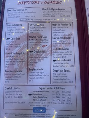 Menu photo 4 Prejean's Broussard, LA Menu photo 4 Prejean's Broussard, LA