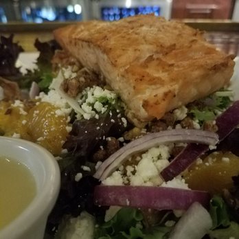 Down One Bourbon Bar - Orange Salad with salmon - Bars Near Me - Louisville, Kentucky