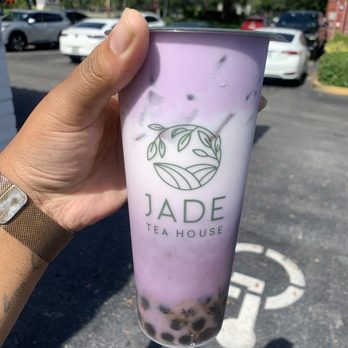 Jade Tea House - Taro milk w/ Ube cream tea with boba. Delicious and a customer fav. I was there less than 30 minutes & saw the drink ordered 4 times. - Desserts Near Me - Davie, Florida