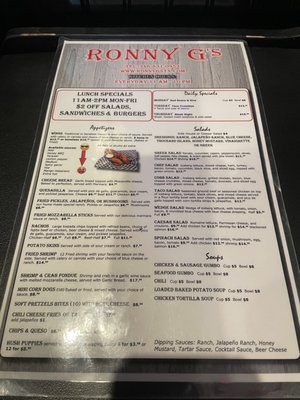 Menu photo 7 Ronny G's The Woodlands, TX
