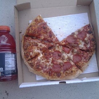 Pizzasaurus Rex - 12" medium. 1/2 cheese. 1/2 pepperoni and sausage. - Pizza Near Me - Northridge, California