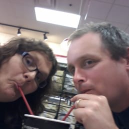 Enjoying a great lunch with my sweetie.