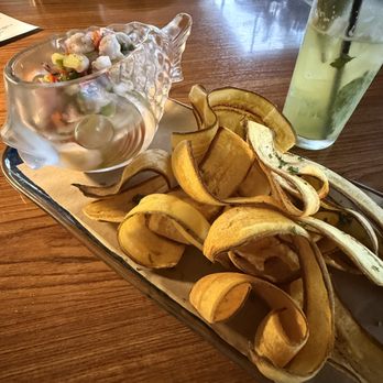 Padrino's Cuban Restaurant - Grouper ceviche with plantain chips is delicious - Cuban Near Me - Plantation, Florida
