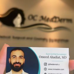 Omeed Ahadiat MD - Business card