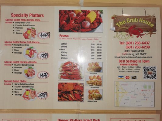 Menu photo 3 The Crab House Hattiesburg, MS