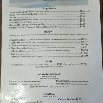 El Flamboyan - Menu Dec. 2016 - Puerto Rican Near Me - Wylie, Texas El Flamboyan - Menu Dec. 2016 - Puerto Rican Near Me - Wylie, Texas
