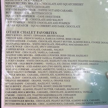 Espresso Chalet - favorites menu - Coffee & Tea Near Me - Gold Bar, Washington