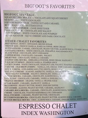 Menu photo 5 Espresso Chalet Gold Bar, WA