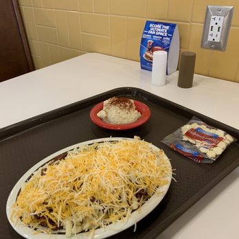Tony Packo's - Chili Mac + mashed potatoes (with paprika that I dumped on). And an outlet!!! - Hot Dogs Near Me - Maumee, Ohio Tony Packo's - Chili Mac + mashed potatoes (with paprika that I dumped on). And an outlet!!! - Hot Dogs Near Me - Maumee, Ohio
