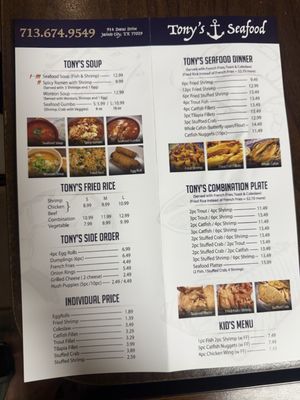 Menu photo 1 Tony's Seafood Restaurant Jacinto City, TX Menu photo 1 Tony's Seafood Restaurant Jacinto City, TX