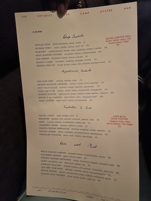 Menu photo 5 The Optimist Atlanta, GA