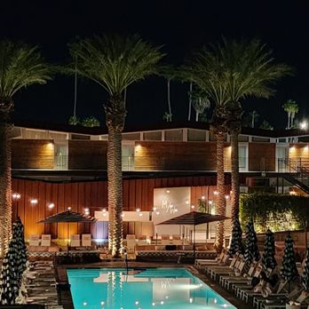 ARRIVE Palm Springs - The pool at night - Hotels Near Me - Palm Springs, California ARRIVE Palm Springs - The pool at night - Hotels Near Me - Palm Springs, California