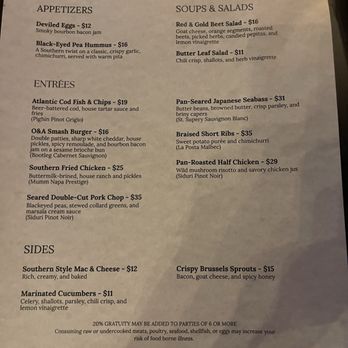 Oak & Antler - Dinner Menu (12-27-25) - Southern Near Me - El Paso, Texas Oak & Antler - Dinner Menu (12-27-25) - Southern Near Me - El Paso, Texas