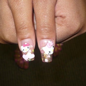 Hime Nails - hello kitties ($15 for each nail) - Nail Salons Near Me - Tustin, California