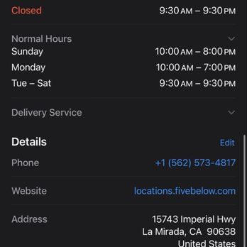 Five Below - The hours on Maps!!! - Toy Stores Near Me - La Mirada, California Five Below - The hours on Maps!!! - Toy Stores Near Me - La Mirada, California