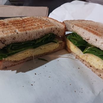 Toasted OAT Cafe - Egg, spinach and cheese on rye ($7) - Breakfast & Brunch Near Me - Canton, Connecticut Toasted OAT Cafe - Egg, spinach and cheese on rye ($7) - Breakfast & Brunch Near Me - Canton, Connecticut