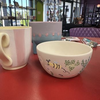 Practically Pikasso - Painted bowl, mug and planter - Art Classes Near Me - Saint Petersburg, Florida