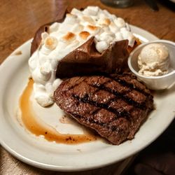 Texas Roadhouse - Sirloin Steak with Toasted Marshmallow-Covered Baked Sweet Potato at Texas Roadhouse Toledo Secor Rd.