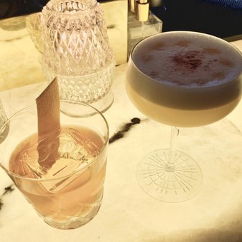 The Roosevelt Room - Pisco Sour on the right. Old Fashioned on the left. - Cocktail Bars Near Me - Austin, Texas