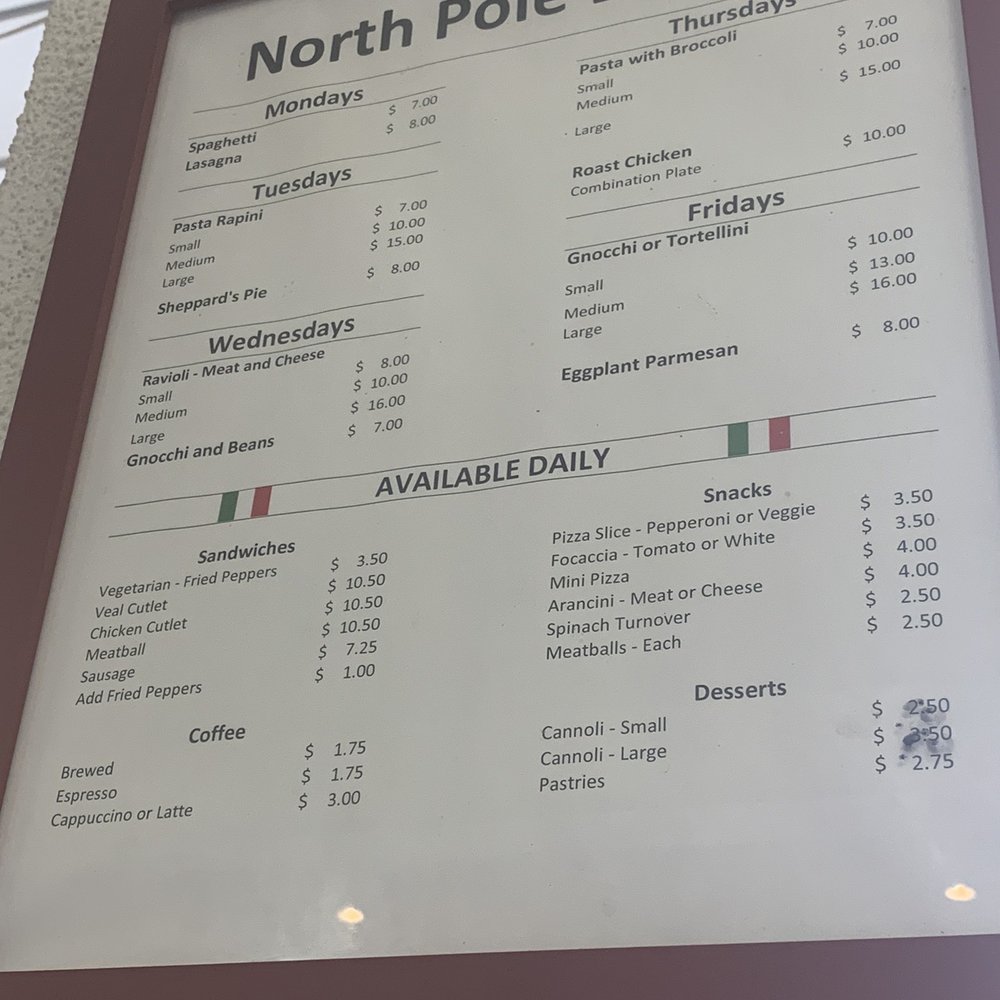 North Pole Bakery - Menu: $3.50 for fresh slice ?what are you waiting for !?? - Cheese Shops Near Me - Toronto, Ontario North Pole Bakery - Menu: $3.50 for fresh slice ?what are you waiting for !?? - Cheese Shops Near Me - Toronto, Ontario