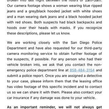 Olympus Corsair - Mgmt sending a message about the multiple break ins. - Apartments Near Me - San Diego, California Olympus Corsair - Mgmt sending a message about the multiple break ins. - Apartments Near Me - San Diego, California