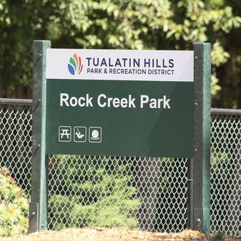 Rock Creek Park - Sign, NE corner of park. - Parks Near Me - Portland, Oregon Rock Creek Park - Sign, NE corner of park. - Parks Near Me - Portland, Oregon