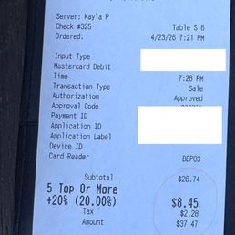 Receipt with tipping scam