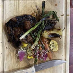 Ribeye steak with all the fixings. Ribeye steak with all the fixings.