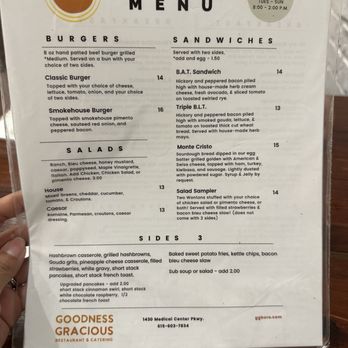 Goodness Gracious Restaurant & Catering - Menu - Breakfast & Brunch Near Me - Murfreesboro, Tennessee Goodness Gracious Restaurant & Catering - Menu - Breakfast & Brunch Near Me - Murfreesboro, Tennessee