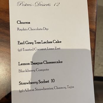 Tabachines Cocina - Weekly dessert menu as of June 17, 2026 - Mexican Near Me - Fresno, California Tabachines Cocina - Weekly dessert menu as of June 17, 2026 - Mexican Near Me - Fresno, California