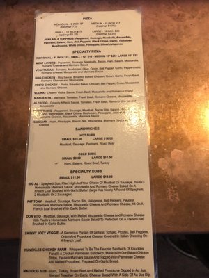 Menu photo 4 Paulie's Pizza Pub Upland, CA