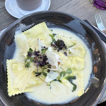 Restaurant Chez Vrony - goat cheese ravioli - Swiss Food Near Me - Zermatt, VS