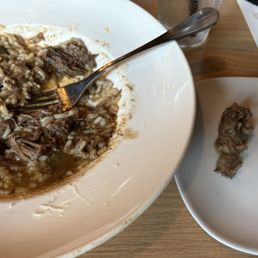 Braised Short Rib Risotto- full of gummy rice and huge pieces of fat