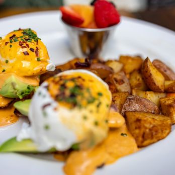 Willard Hicks - Sweet Potato Avocado Benedict ($20) - New American Near Me - Campbell, California Willard Hicks - Sweet Potato Avocado Benedict ($20) - New American Near Me - Campbell, California